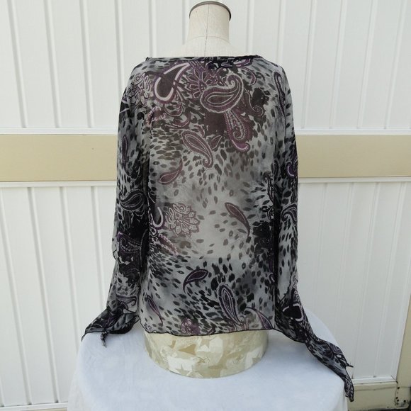 Uptown Vibe Bat Sleeve Blouse Purple Black Size 2X - Picture 4 of 7